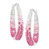 Crystaluxe Hoop Earrings with Rose Crystals in Sterling Silver with