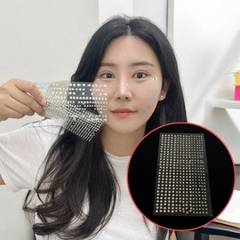 Cubic design circular sticker face decoration pretty deco / 큐빅 디자인 원형 스티커 페이스 장식 예쁜 데코