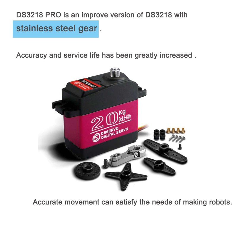 RCmall 2PCS DS3218 PRO 20KG Upgrade Rc Steering Digital Servo