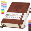 PERCUN B5 Lined Journal Notebook - 365 Page Large Leather