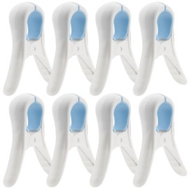 SHIDOW Beach Towel Clips, Towel Holder for Chairs Cruise, Clothes Pegs, Clamps Set, Windproof Plastic Clothespins Clips for Beach Chair (8 Pcs)