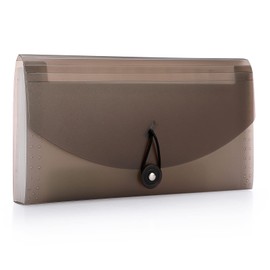 IGNPION 13 Pockets Accordion File Folder Office,Home or School Receipt Organiser File Pockets Folder Mini Expanding File Bills Document Wallet for Coupons/Vouchers/Papers - Size (Coffee)