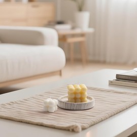 WORHE Candle Holders Italy Premium Natural Marble Candlestick Holder for Jar Pillar Candles Large Round Coaster Plate Jewelry Tray Centerpiece for Wedding Dining Table Home Decor Light Grey (WH074)