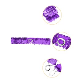 Allegra K Women's Stretchy Thin Waist Belt Shiny Sequins Elastic Belt for Dresses, purple