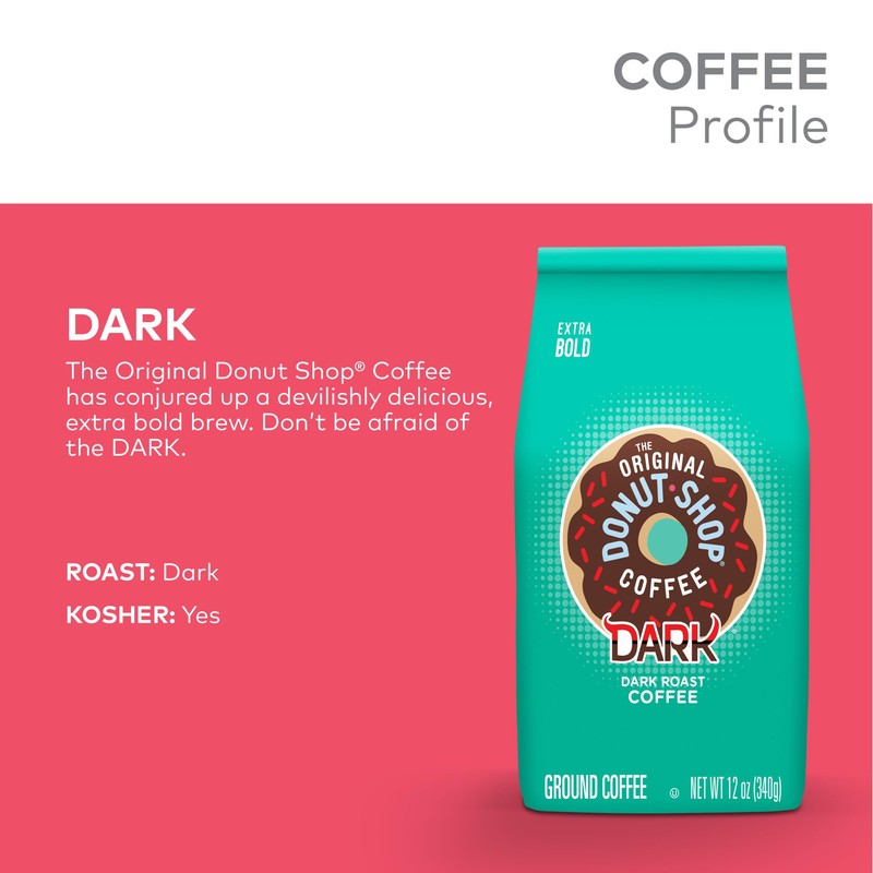 The Original Donut Shop Coffee, Dark, Dark Roast, Ground Coffee,