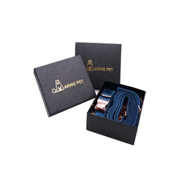 ARING PET Dog Collar and Lead Set, Blue Velvet Dog Collar and Leash with Metal Buckle, Comfortable and Adjustable Pet Collar Set for Boys&Girls Dogs, X-Small