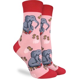 Good Luck Sock Women's Elephant Putting on Shoes Socks, Adult, Shoe Size 5-9