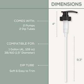 Gallon Pumps, 2 Pack, Shampoo/Food Pumps 38/410 (Black)