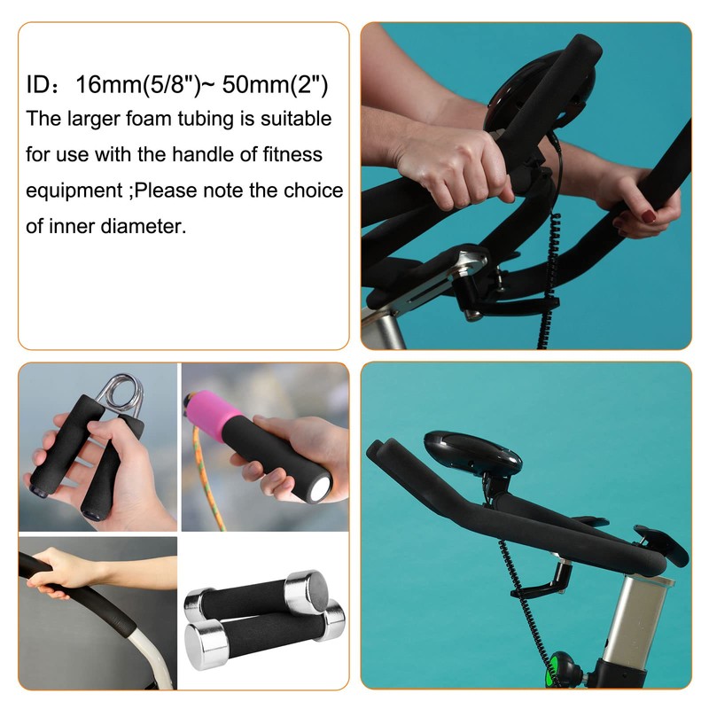 sourcing map Foam Hose for Handle Support Pipe Insulation, 1/2