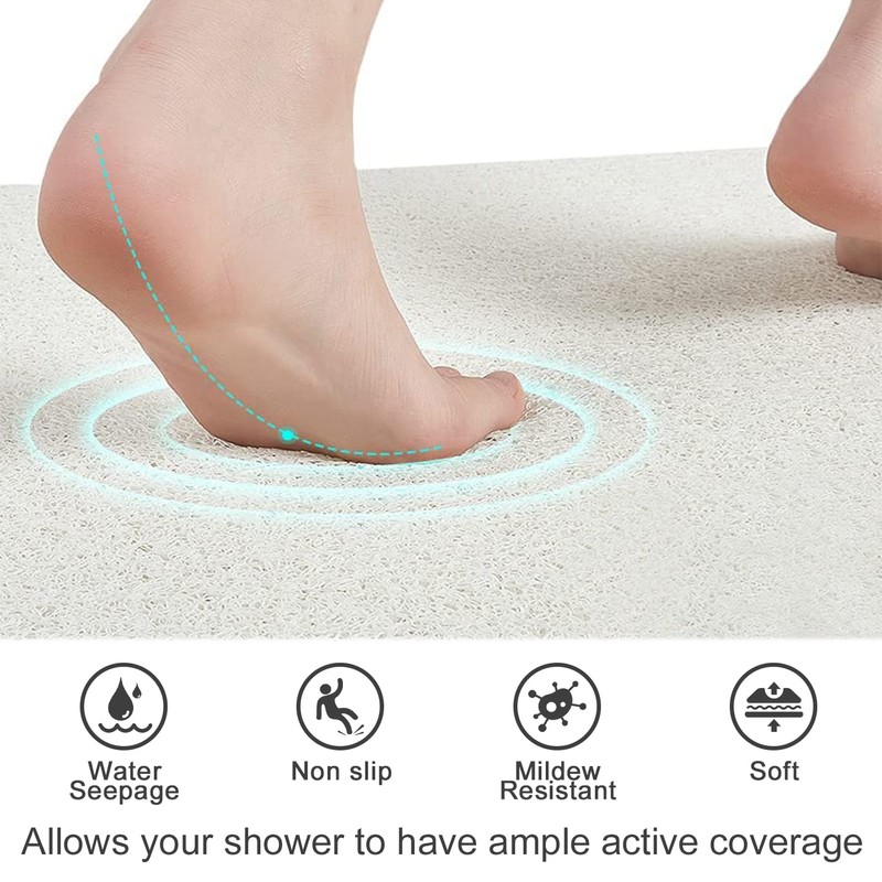 Corner Shower Mat 23.6" x 23.6"| Anti Mould Bath Anti-Slip