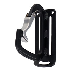Sankyo Corporation DBLTACT Lightweight Aluminum Tool Hook with Curved Gate x Claw, Single, Matte Black DT-ABS-B