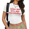Birthday Shirts for Women Glitter Kiss Me Its My Birthday