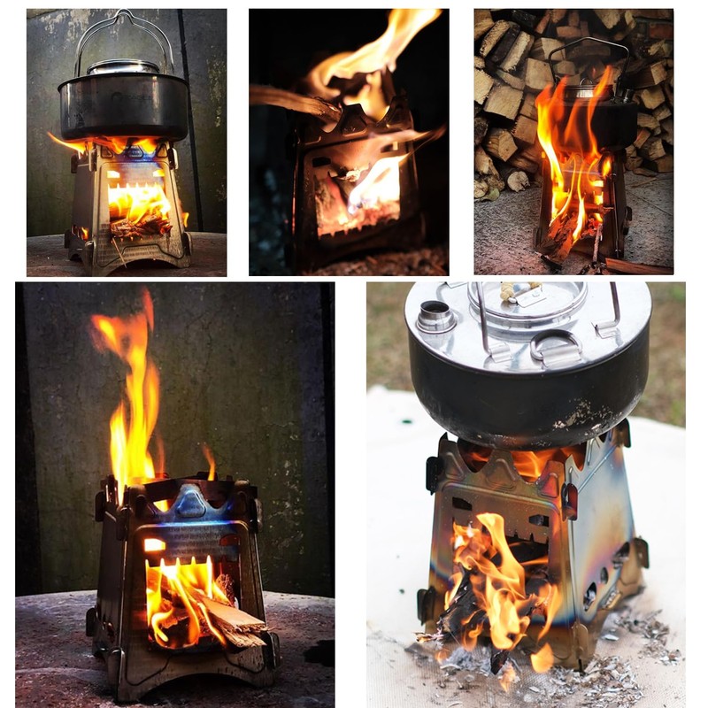 BlueDorado Ultralight Wood Burning Stove Portable Backpacking Stove Titanium Multi-Fuels