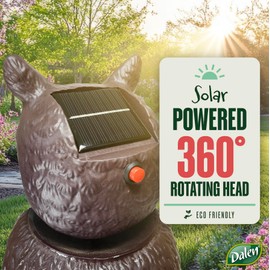 Dalen SOL-R Action Large Solar Fake Owl Decoy to Scare Birds Away - 18" Tall - 360º Rotating Head