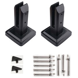 Set of 2Pcs 304 Stainless Steel Glass Fence Spigots Pool Balustrade Fencing Clamp Spigots Floor Stand Stairs Balustrade Spigots Post Railing Clamps Come with 304 Stainless Steel Expansion Bolts