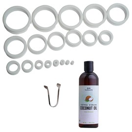 VAJRAANG Fore-Stretch Rings (20-Piece-Set) with Cold-Pressed Coconut Oil and 'How to use' Booklet | Lab-Tested | Comfortable | Skin-Friendly Silicone
