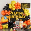 Laeacco 6.5x6.5ft Construction Theme Birthday Round Backdrop Crane Dump Digger