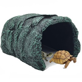 BNOSDM Large Reptile Hideout, Tortoise Hide, Bearded Dragon Hideout Cave Shelter, Resin Turtle Basking Platform, Reptiles Habitat Decor Tank Accessories for Lizards Geckos Snakes Chameleons Frogs