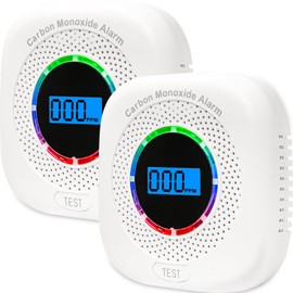 2 Pack Carbon Monoxide Detectors,Portable Carbon Monoxide Alarms for Travel,CO Alarm/Monitor for Home with Digital LCD Display