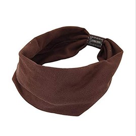 YANGW Yoga headband, elastic sports headband in plain color, women's headband -Brown, CSFD-05