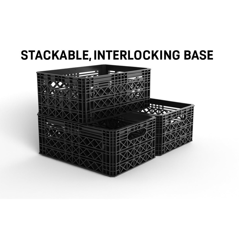 The CrateCraft Crate, Universal Storage Crate, Interlocking Stackable Base Design,