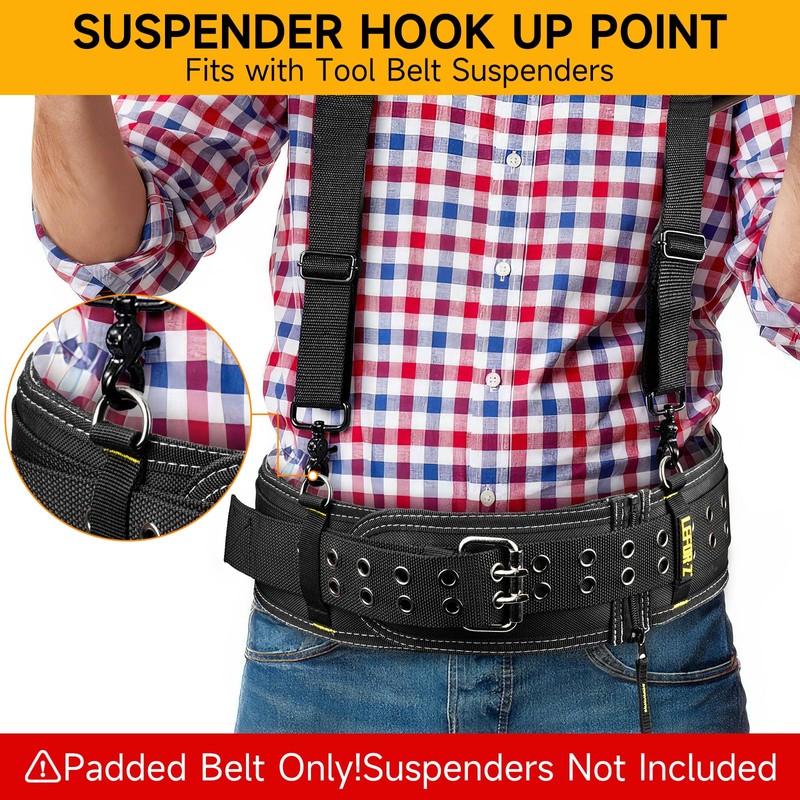 4-Inch Padded Tool Belt,Heavy Duty Tool Belts for Men with