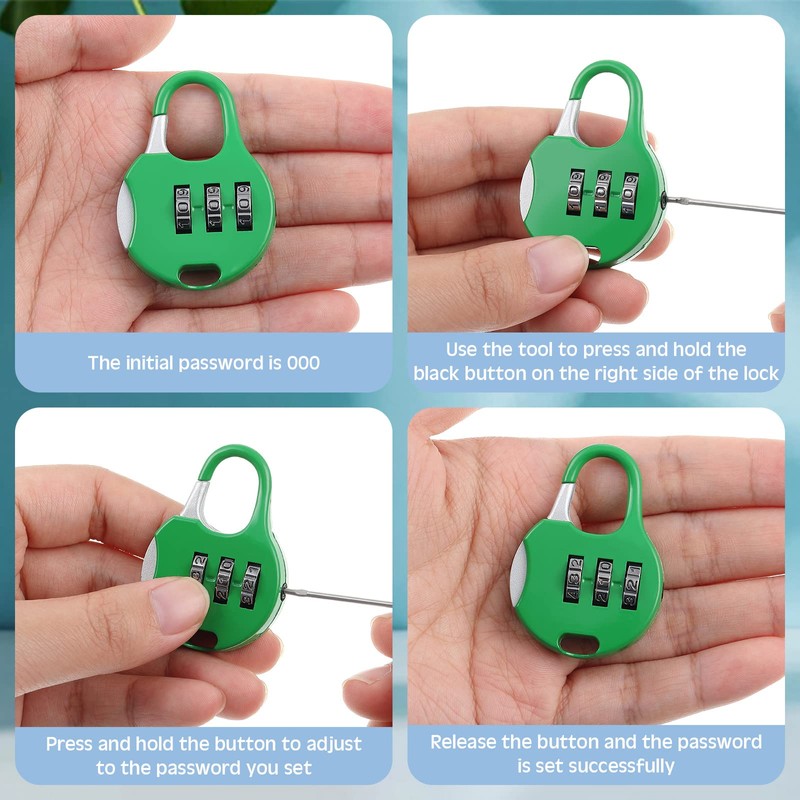 Moxweyeni 10 Pcs 3 Digit Combinations Padlock Safe Cipher Lock