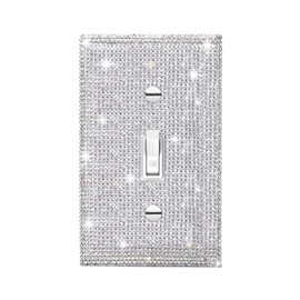 Gaocai 1 PC Shiny Silver Rhinestones Wall Plates Light Switch Cover Plate Switch Covers Wall Plate Rhinestones Decorative Wall Plate Cover Single Gang Wall Plate Covers Wall Plate