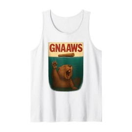 Funny Beaver GNAAWS Water Parody Design Tank Top