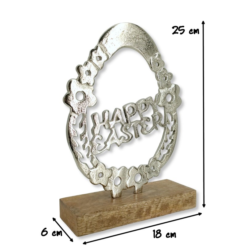Wooden and Metal Easter Decoration Wood and Metal Easter Egg