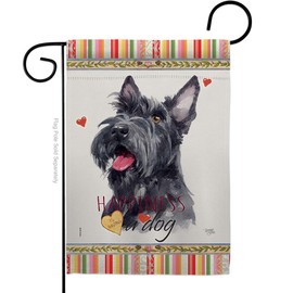 Breeze Decor Dog Scottish Terrier Happiness Garden Flag Animals Puppy Spoiled Paw Canine Fur Pet Nature Farm Animal Creature Small Decorative Gift Yard House Banner Made in USA 13 X 18.5