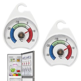 Fridge Thermometer,2PCS Fridge Thermometer UK,Plastic Freezer Thermometer,Fridge Temperature Thermometer Ranging 30°C-20°C,Fridge Thermometers,Thermometer for Fridge for Bar/Cafe/Restaurant/Home