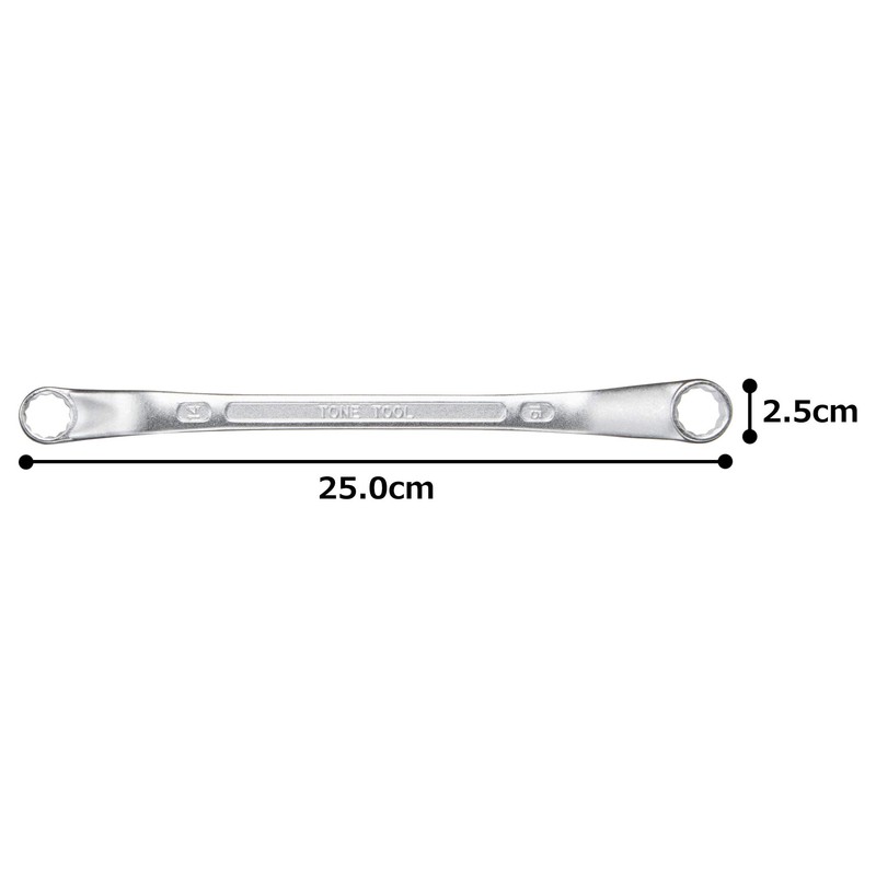 TONE M45-1415 Long Glasses Wrench (45°) Double Side Width 0.6