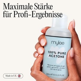 Mylee 100% Pure Acetone 300ml Superior Quality Nail Polish Remover UV/LED GEL Soak Off