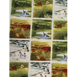 Quilting Cupboard Season's Best Country Quilt Blocks  24 x 44" cotton Fabric Panel sew  craft