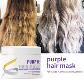 Purple Hair Mask for Blonde, Platinum and Silver Hair, Hydrating Purple Toning Hair Mask to Reduce Brassiness and Condition Dry, Damaged Hair,Whilst Deeply Nourishing Damaged Hair