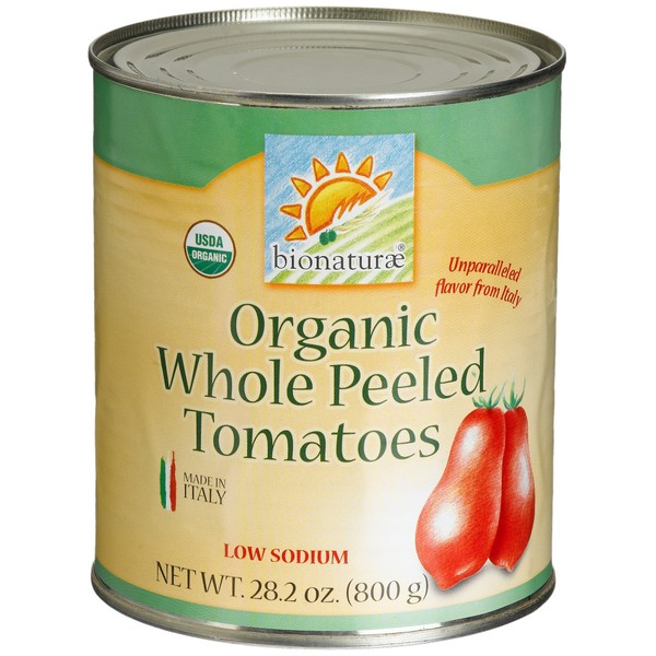 Bionaturae Whole Peeled Tomatoes | Organic Whole Peeled Tomatoes | Keto Friendly | Non-GMO | USDA Certified Organic | No Added Sugar | No Added Salt | Made in Italy | 28.2 oz (12 Pack)
