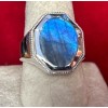 Natural Creations mens sterling silver ring Size 10 Labradorite