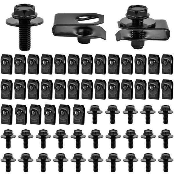 Supkiir 120Pcs Engine Under Cover Body Bolts & U-Nut Clips,