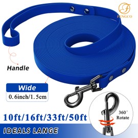 Waterproof Recall Lead for Dogs, with Chew Proof Tie-Out Leads, Waterproof Training Lead for Dogs (Blue, 15 m)