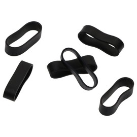 ONLYKXY 200pcs Small Black Silicone Cable Ties 0.59 inch/15 mm Diameter Flat Rubber Bands Elastic Bands Supplies Reusable Rubber Rings Thick Rubber Bands for School Home or Office Elasticity Coil Ring