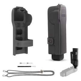 Pocket 3 Cover Case Accessories, DJI Pocket 3 Gimbal Screen Protective Cover, 3 CPL/ND Filter Storage Slots Hanging Rope Hand Rope with Buckle Cute Travel (Black)