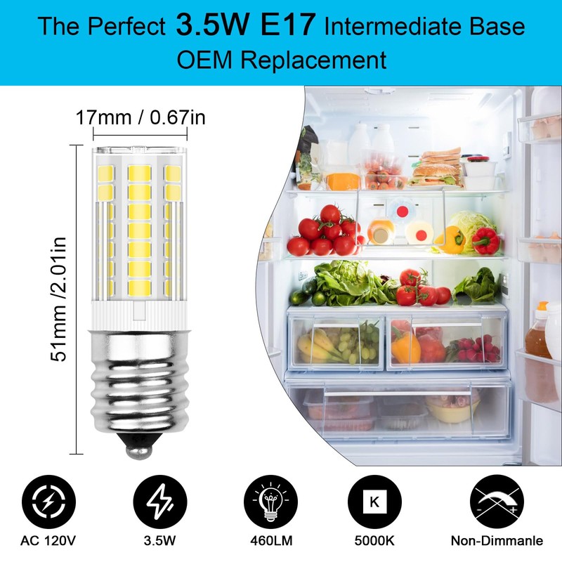 TZHILAN Kei D28x Kel 2816x Refrigerator Bulb 3W, Frigidaire Bulb