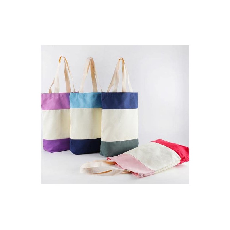 FASYACO Heavy Duty Canvas Reusable Shopping Tote Bag Daily Use