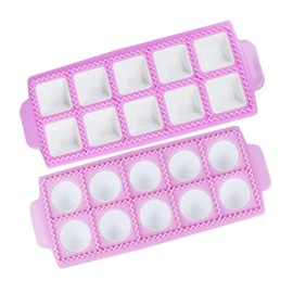 Kovcfon 2 PCS Mould for Round Ravioli Square Italian Ravioli Trays Mold Ravioli Stamp Maker Cutter Set for Ravioli Pasta Dumpling