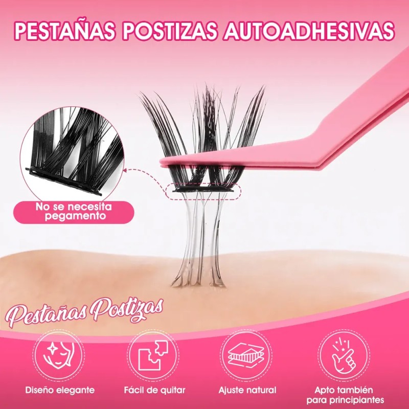 96pzs Pestañas Postizas Kit Con Rizador De Pestañas Y Pinzas