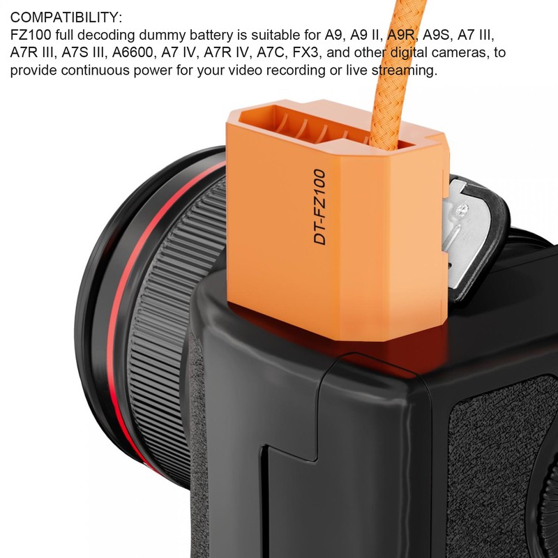 Fully Decoded NP FZ100 Dummy Battery Type C to FZ100