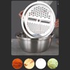 3pcs Stainless Steel Drain Basket Vegetable Cutter 3 in 1