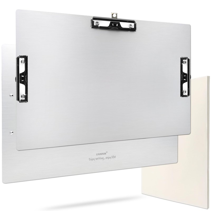 Three Clip Aluminum 11x17 Clipboard Metal Stainless Hangable Clipboards Art