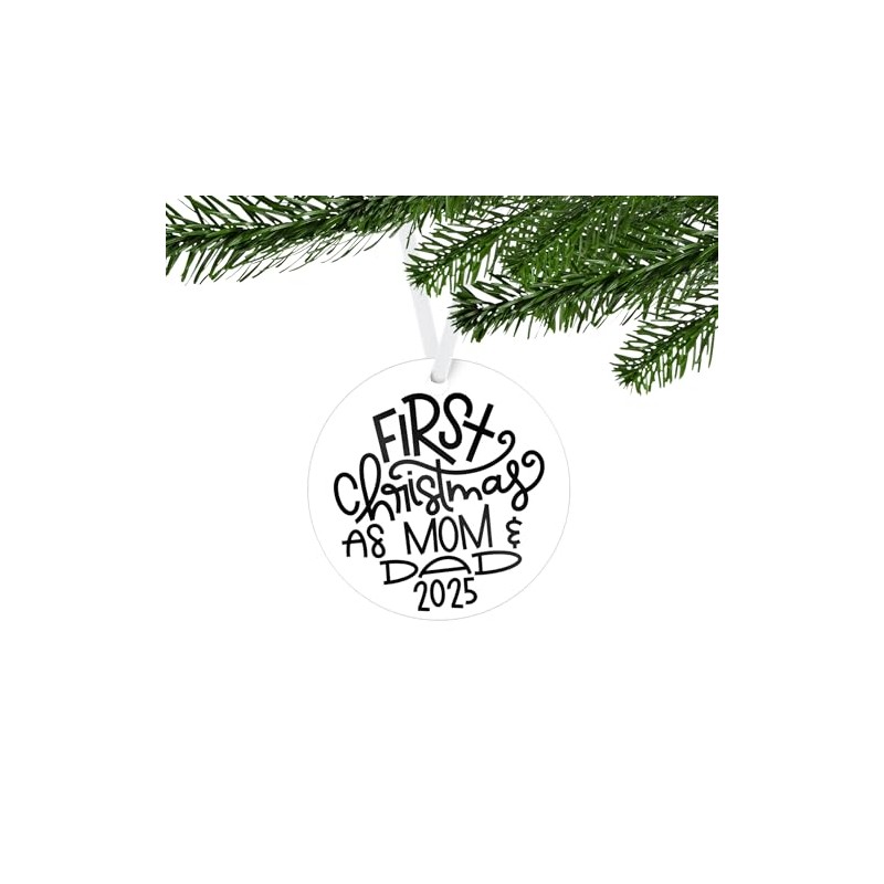 First Christmas One Sided Ornaments (Mom & Dad)